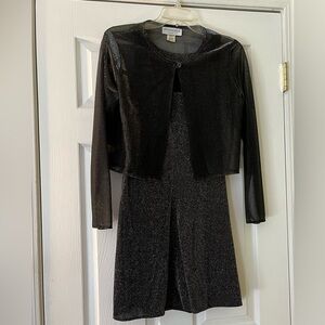 Younique Clothing /Vintage Women’s Silver and Black Mesh Dress size M